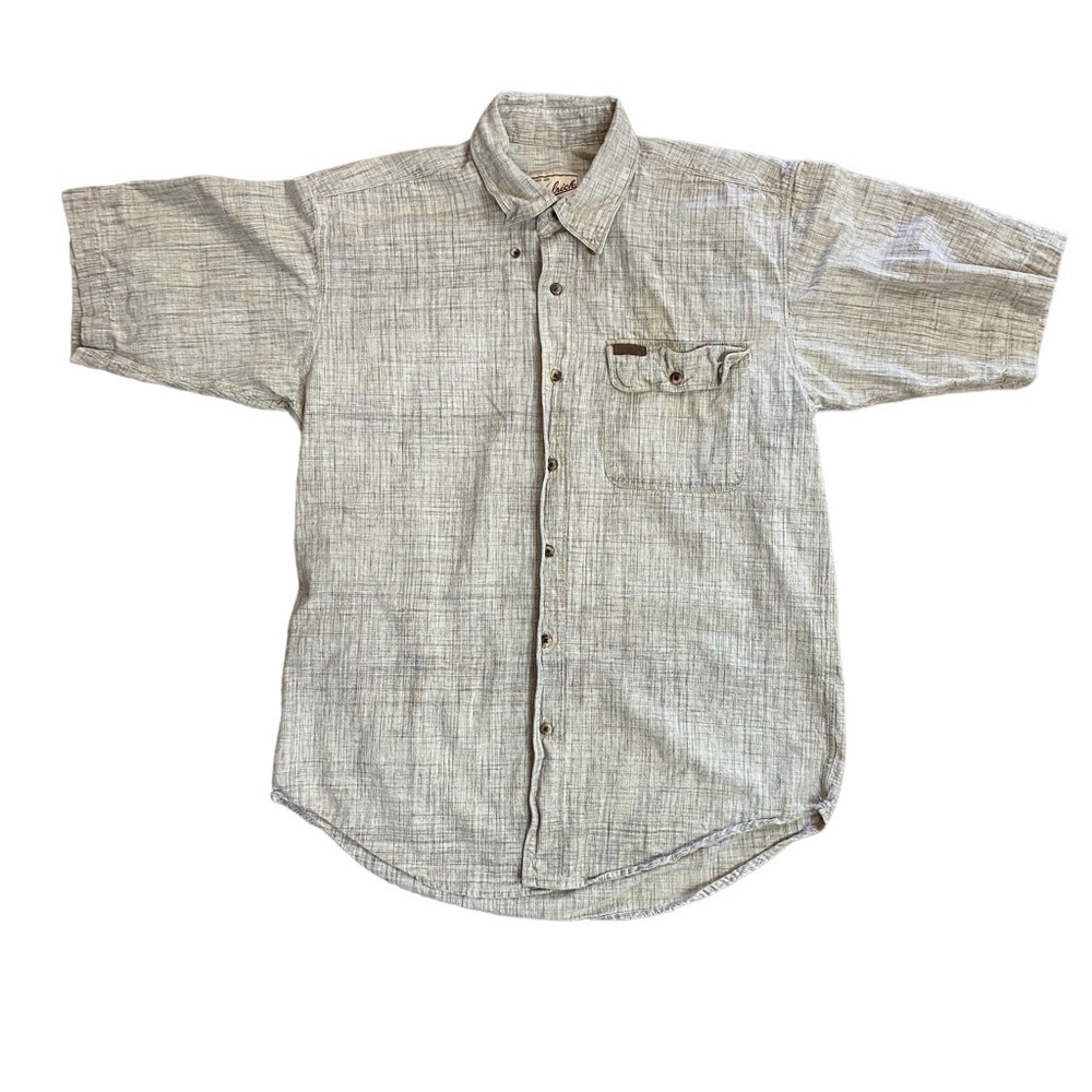 Woolrich Original Outdoor Men’s Tan Cotton Short Sleeve Shirt Medium